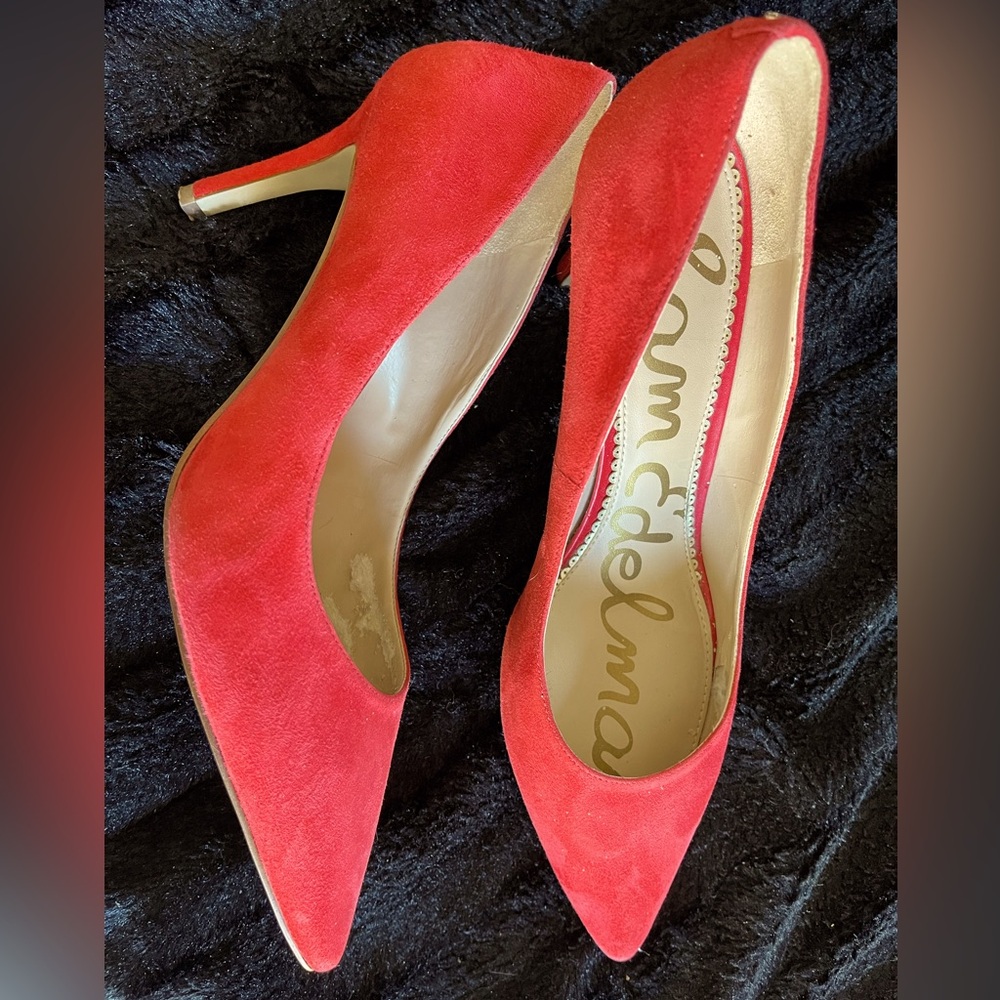 Sam Edelman Hazel Women's Red Suede Heels. Size 9